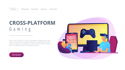 Image showing Cross-platform play concept landing page.