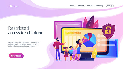 Image showing Parental control software concept landing page.