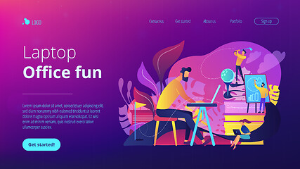 Image showing Office fun concept landing page.