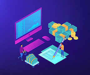 Image showing Cash flow statement isometric 3D concept illustration.