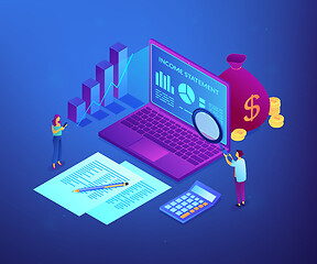 Image showing Income statement isometric 3D concept illustration.