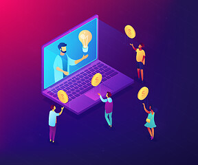 Image showing Crowdfunding concept vector isometric illustration.