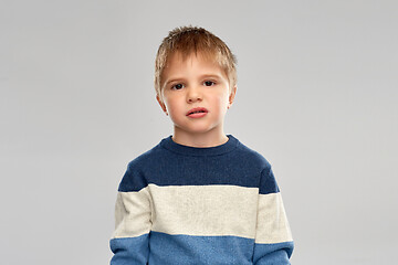 Image showing portrait of little boy in striped pullover