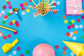 Image showing pink birthday gift and party props