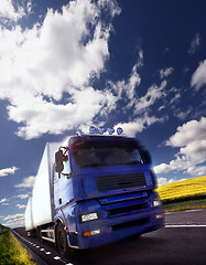 Image showing truck driving at dusk/motion blur