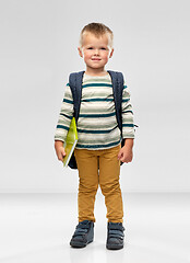 Image showing portrait of smiling boy with school backpack