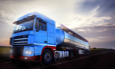 Image showing truck driving at dusk/motion blur