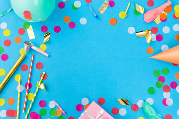 Image showing pink birthday gift and party props
