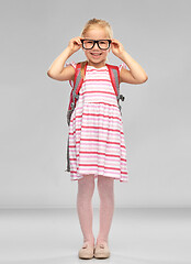 Image showing happy student girl with school bag