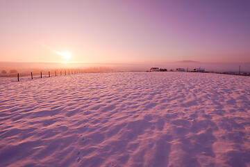 Image showing winter landscape scenic  with lonely tree