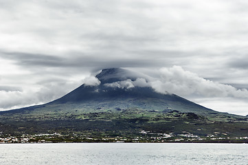 Image showing Pico volcano view from the sea, Pico island, Azores