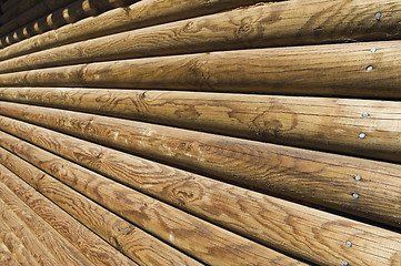 Image showing Log wall detail