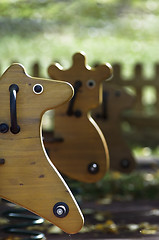 Image showing Horse still swing detail in a playground