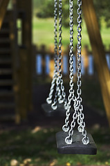 Image showing Still swing detail in a playground