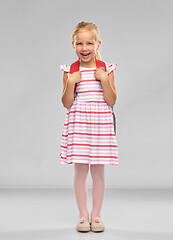 Image showing happy student girl with school bag