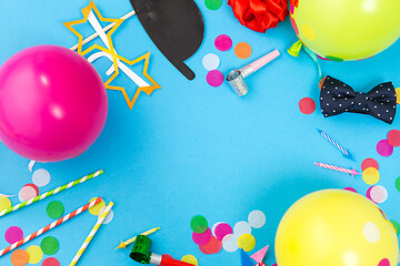 Image showing birthday party props, balloons and confetti