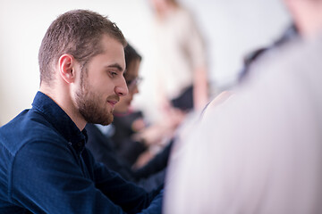 Image showing students doing practice in the electronic classroom