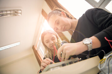 Image showing students doing practice in the electronic classroom