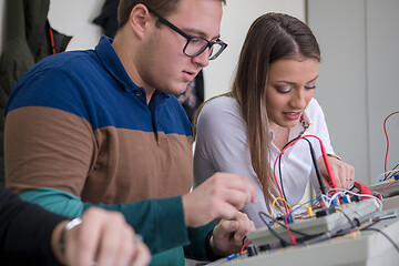 Image showing students doing practice in the electronic classroom