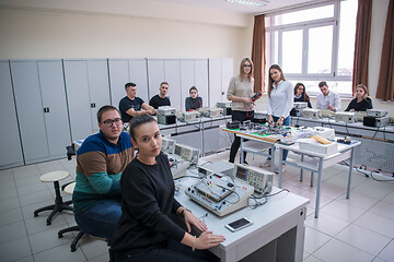 Image showing students doing practice in the electronic classroom