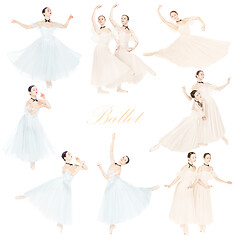 Image showing Young graceful female ballet dancers, creative collage