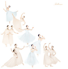 Image showing Young graceful female ballet dancers, creative collage