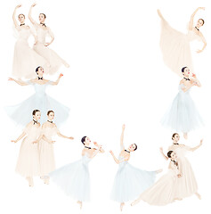 Image showing Young graceful female ballet dancers, creative collage