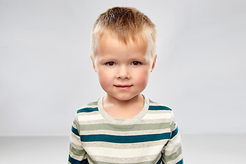 Image showing portrait of little boy in striped shirt