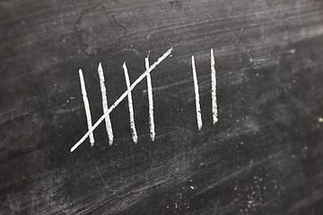 Image showing Chalk tally chart counting