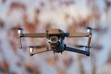 Image showing Drone flying outdoors