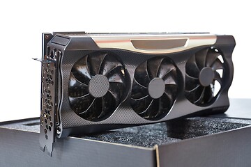 Image showing Computer graphics card on a desk