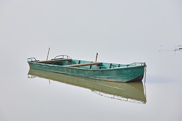 Image showing Fishing boat on a leke