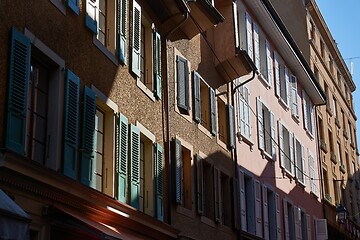 Image showing Townhouses in old town Vevey, Switzerland