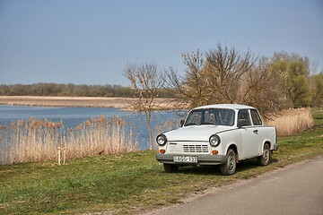 Image showing Trabant in the sunny countryside