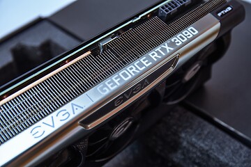 Image showing EVGA Geforce RTX 3090 Nvidia GPU display