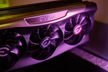 Image showing Geforce RTX 3090 Nvidia GPU graphics card inside a gaming computer configuration