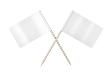 Image showing Two toothpick flags on white