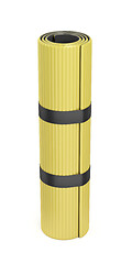 Image showing Yellow exercise mat