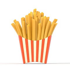 Image showing Fast food french fries in a container