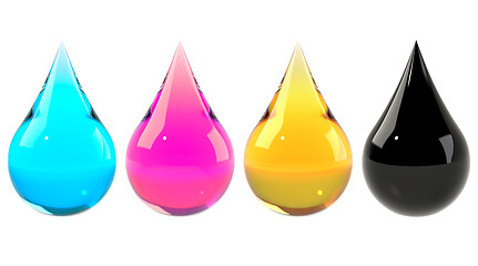 Image showing Ink drops set CMYK