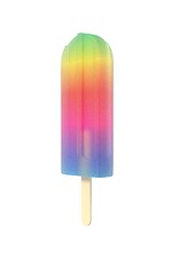 Image showing Rainbow popsicle icecream on a stick