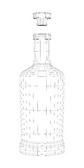 Image showing 3D wire-frame model of bottle for alcoholic beverage