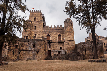 Image showing Fasil Ghebbi, royal castle in Gondar, Ethiopia