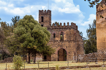 Image showing Fasil Ghebbi, royal castle in Gondar, Ethiopia