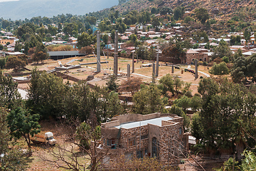 Image showing Famous ancient obelisks in city Aksum, Ethiopia