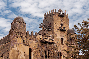 Image showing Fasil Ghebbi, royal castle in Gondar, Ethiopia