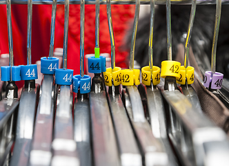 Image showing Hangers in a Clothes Shop