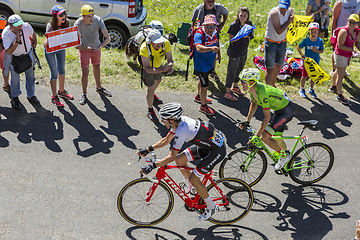 Image showing Two Cyclists in Jura Mountains - Tour de France 2016