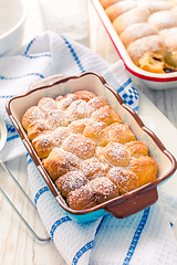 Image showing Sweet rolls, Buchteln filled with plum jam or jelly