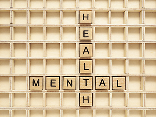 Image showing Mental Health Wooden Blocks Concept